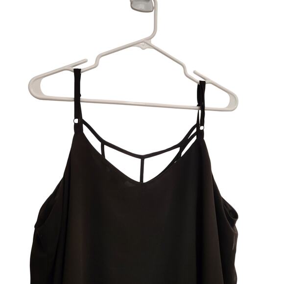 Torrid Strappy Sophie Chiffon Lattice Neck Swing Cami Tank Top Black Size 1X - Picture 6 of 10